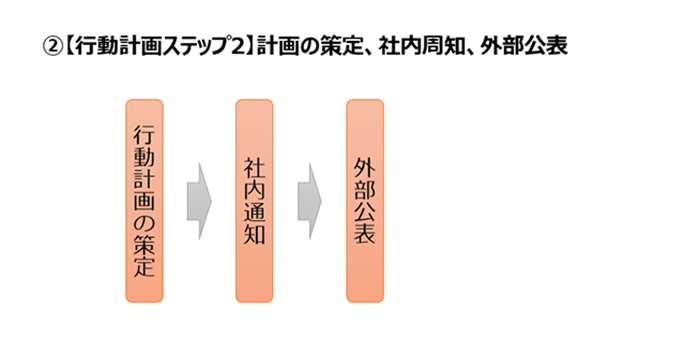 【行動計画ステップ2】計画の策定、社内周知、外部公表