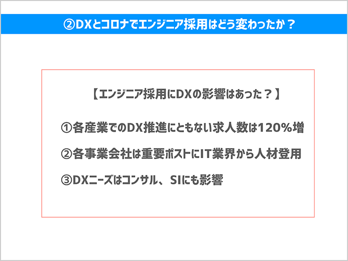 DXと新型コロナによって、エンジニア採用はどのように変わったのか07