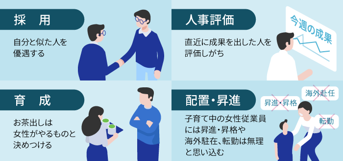 職場で起こるアンコンシャスバイアスの具体例