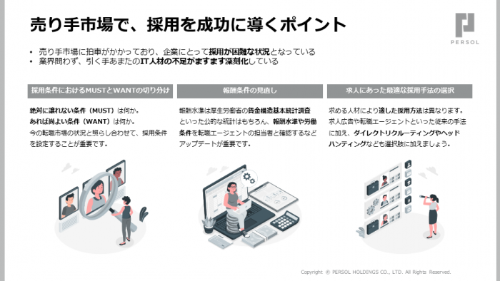 売り手市場で、採用を成功に導くポイント